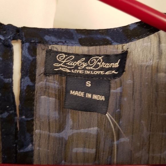 Lucky Brand women's blue lined gauze size small dress NWT - Picture 5 of 11